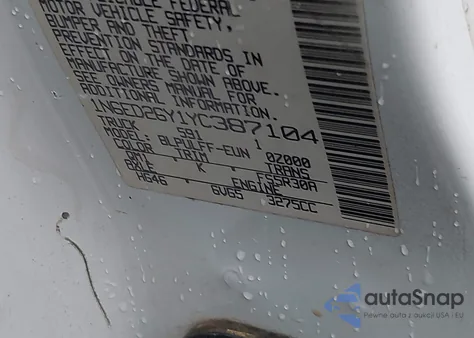 2000 Nissan Frontier Se-V6/Xe-V6 z USA, uszkodzony, nr VIN 1N6ED26Y1YC387104